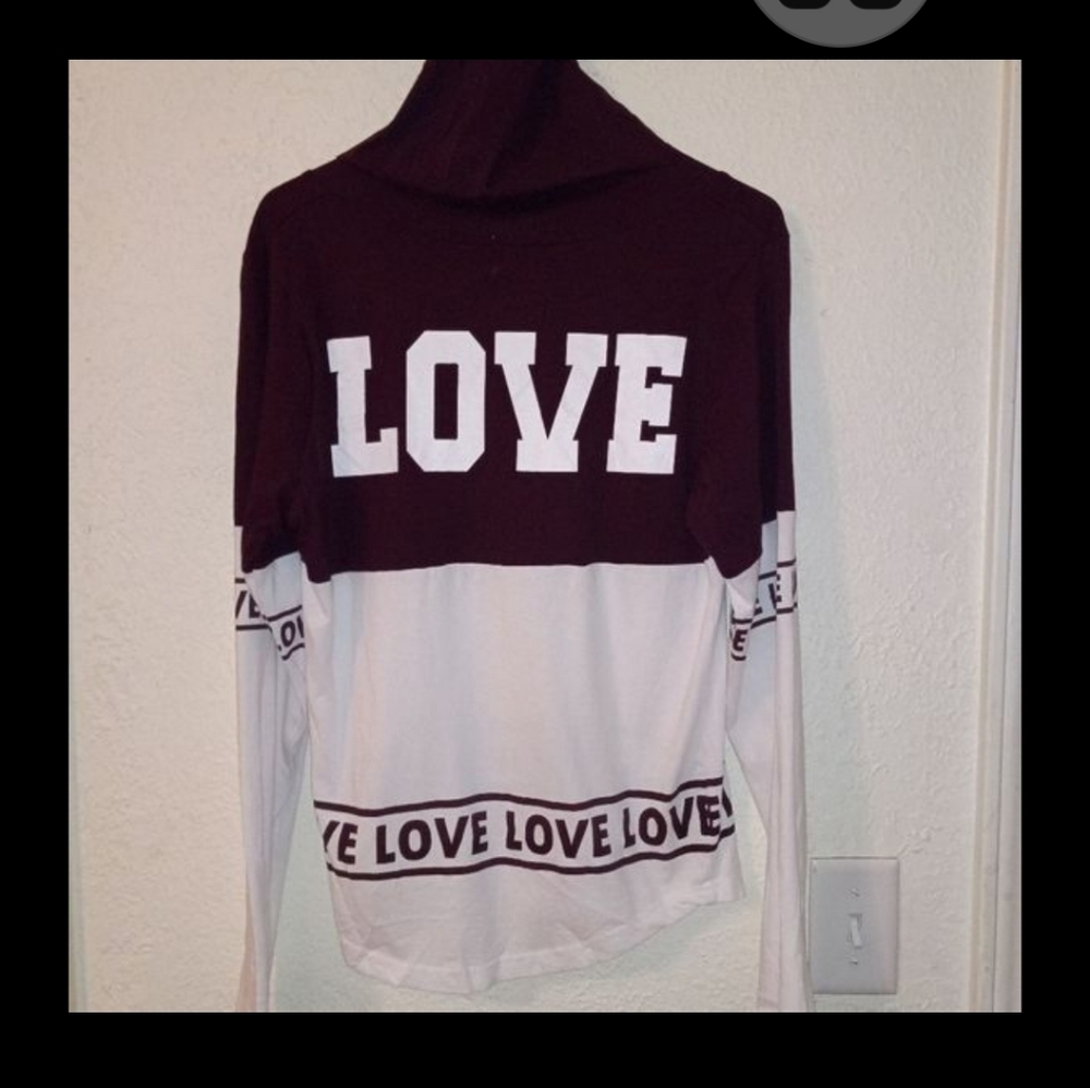 On Fire Hooded Maroon and White Cotton Shirt